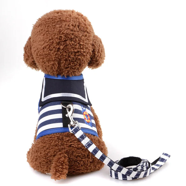Nautical Striped Dog Vest Harness