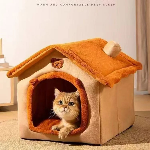 Cozy Removable Cat House Bed