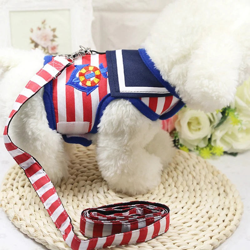 Nautical Striped Dog Vest Harness