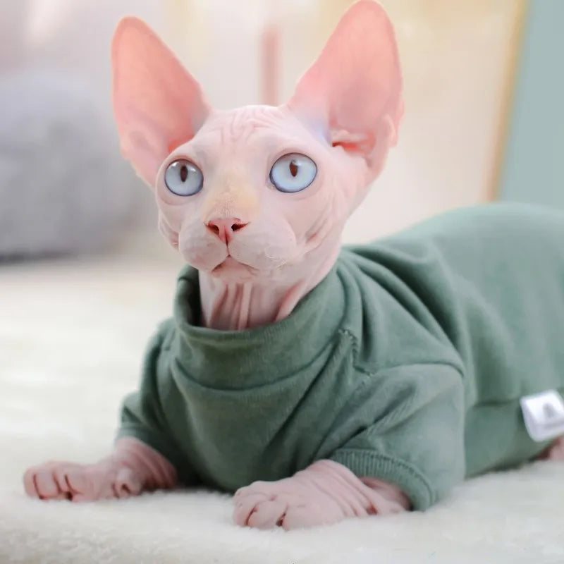 Cotton Sphynx Cat Hoodie Pajamas