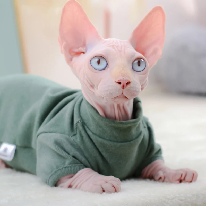 Cotton Sphynx Cat Hoodie Pajamas