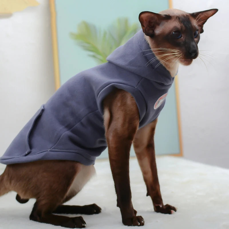 Cotton Sphynx Cat Hoodie Pajamas