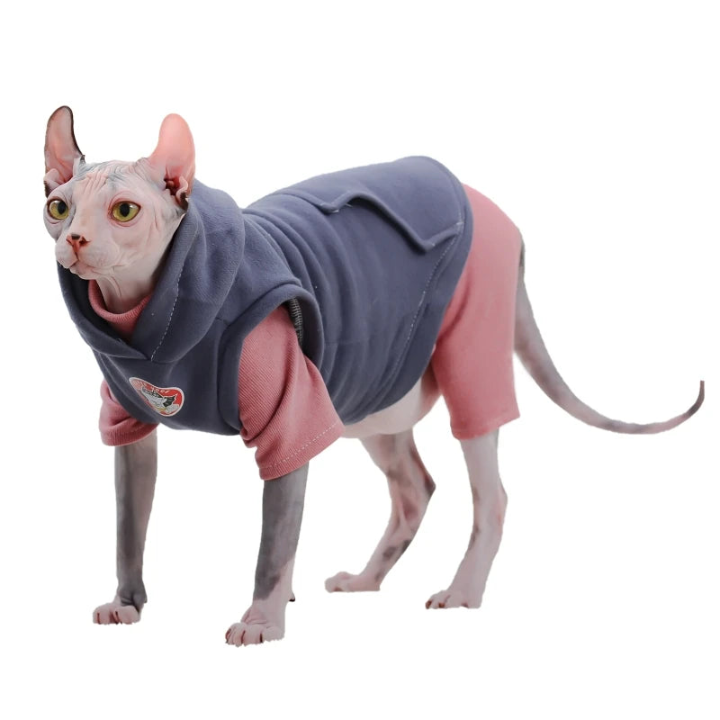 Cotton Sphynx Cat Hoodie Pajamas
