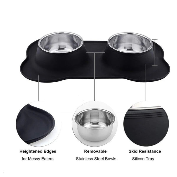 Benepaw Steel Double Feeding Bowls