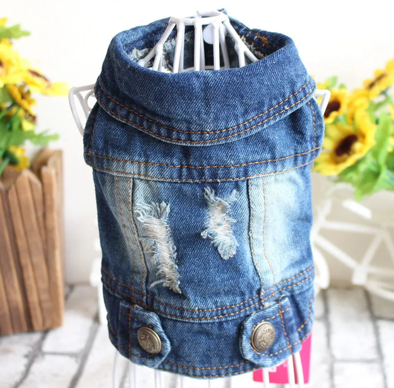 Casual Denim Cat Vest Jacket