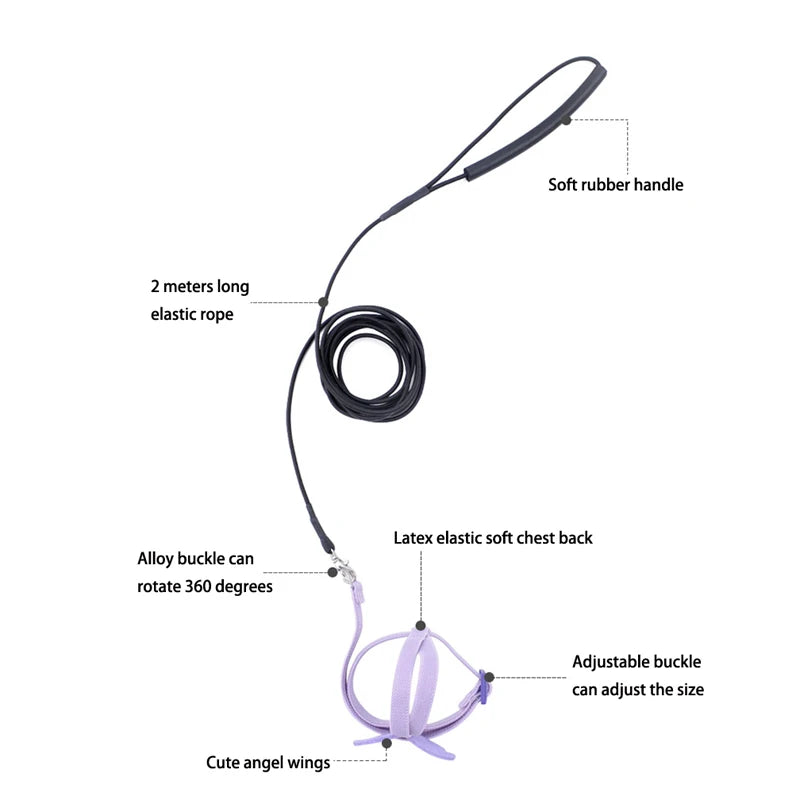 Adjustable Parrot Flight Training Harness