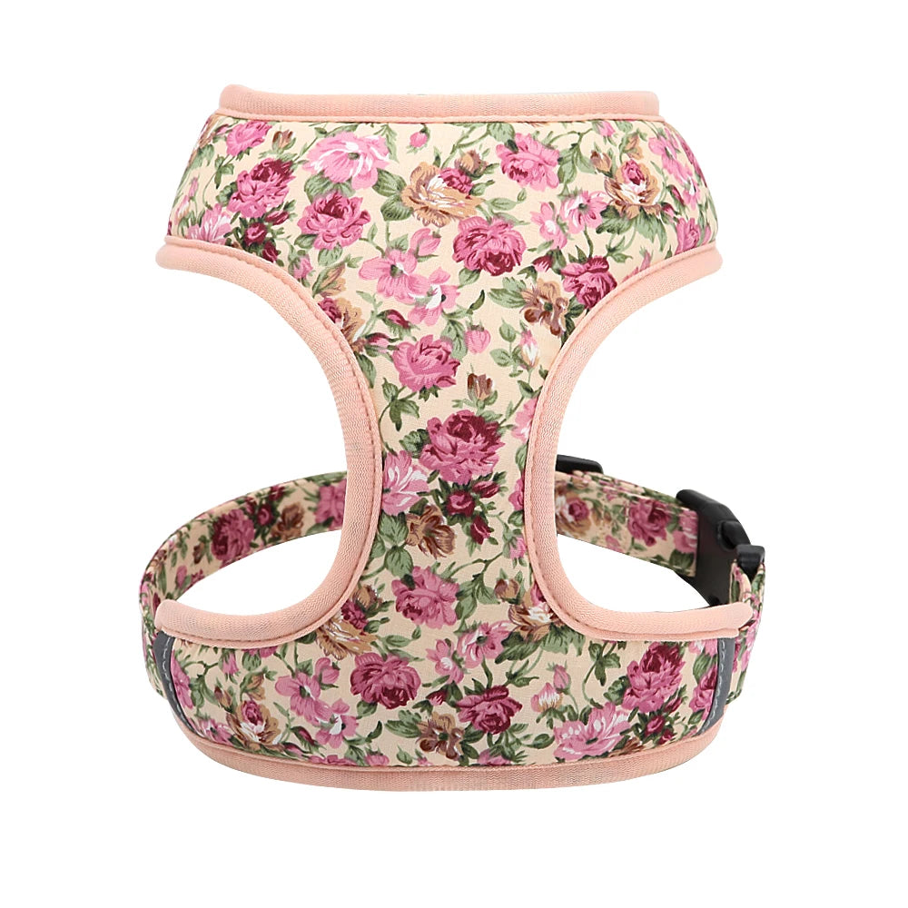 Floral Nylon Dog Vest Harness