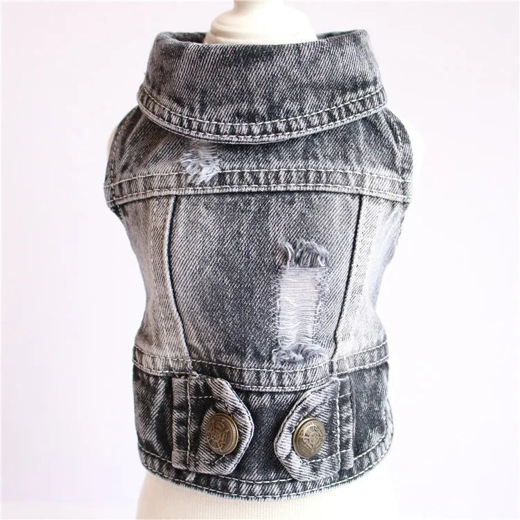 Casual Denim Cat Vest Jacket