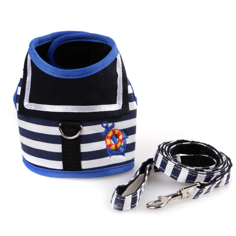Nautical Striped Dog Vest Harness