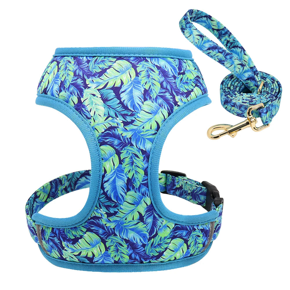 Floral Nylon Dog Vest Harness