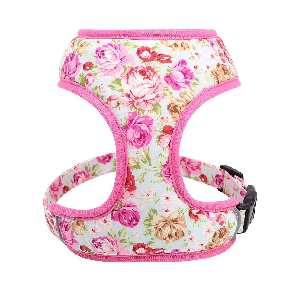Floral Nylon Dog Vest Harness