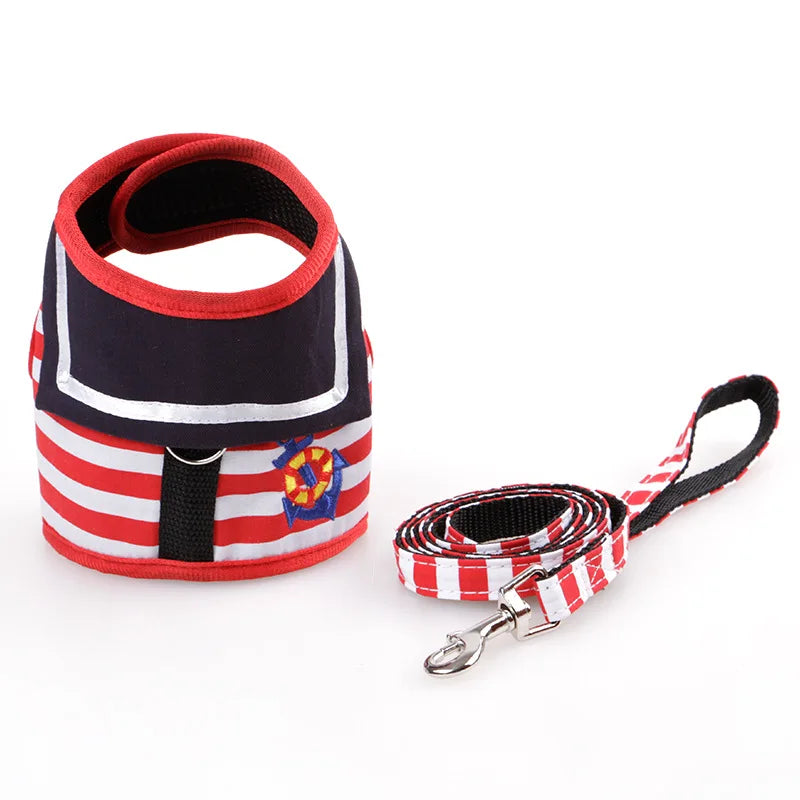 Nautical Striped Dog Vest Harness