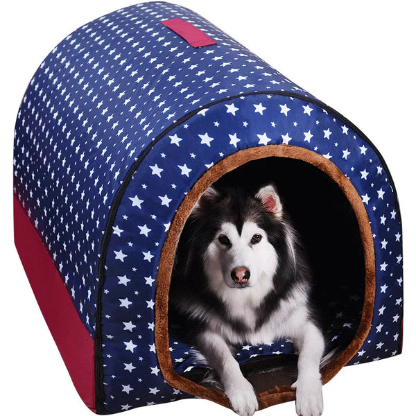 Foldable Fleece Star Print Kennel