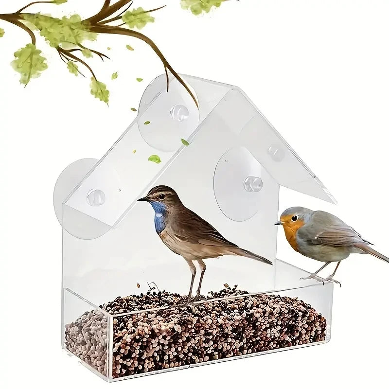 White Window Suction Bird Feeder