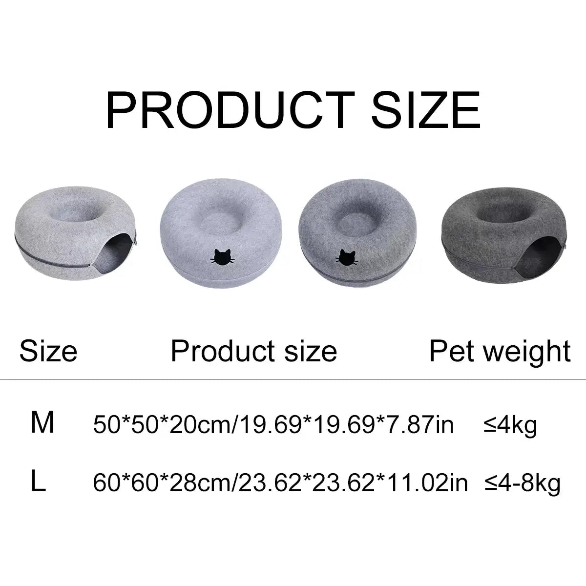 Wool Felt Donut Cat Tunnel