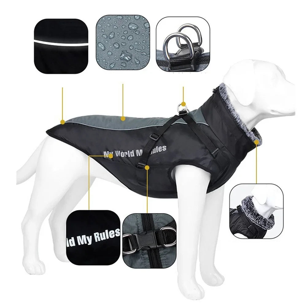 Insulated Fur Collar Dog Jacket