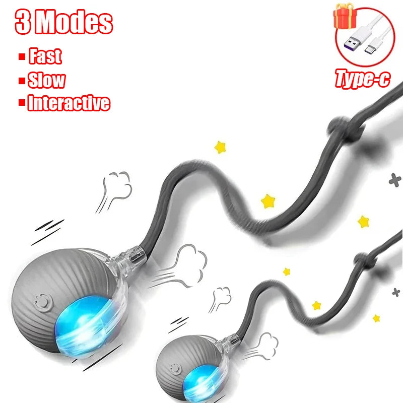 Rechargeable Rolling Cat Tail Ball