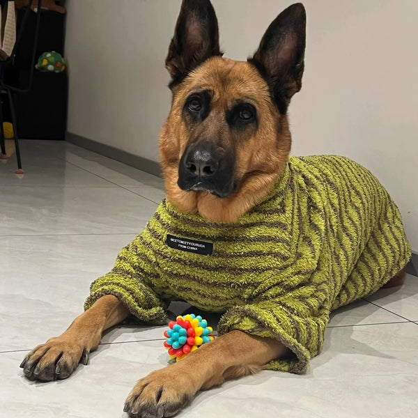 Striped Cotton Turtleneck Dog Sweater