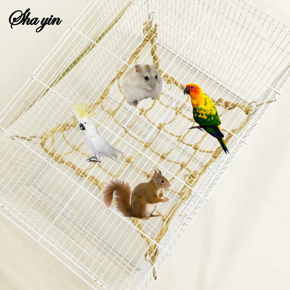 Linen Rope Parrot Climbing Net
