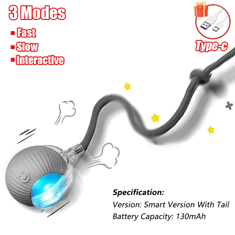 Rechargeable Rolling Cat Tail Ball