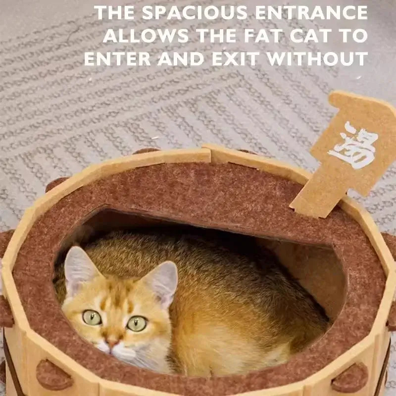 Semi Enclosed Felt Cat House