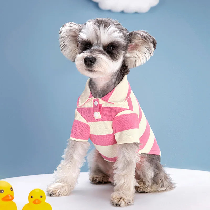 Striped Summer Dog Polo Shirt