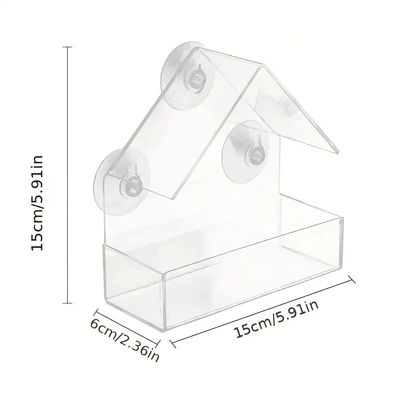 White Window Suction Bird Feeder