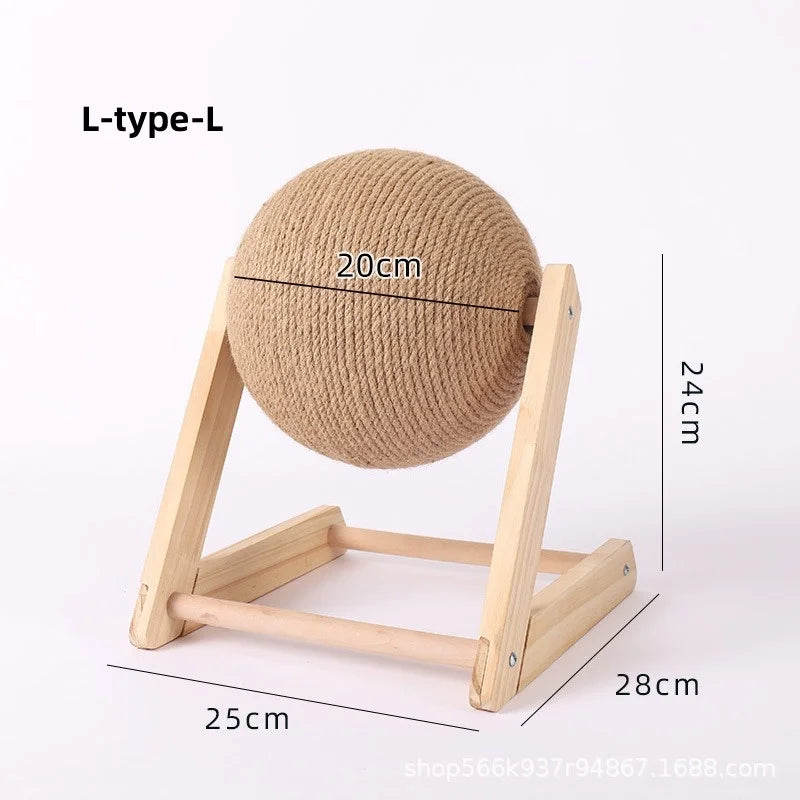 Wooden Sisal Cat Scratching Ball