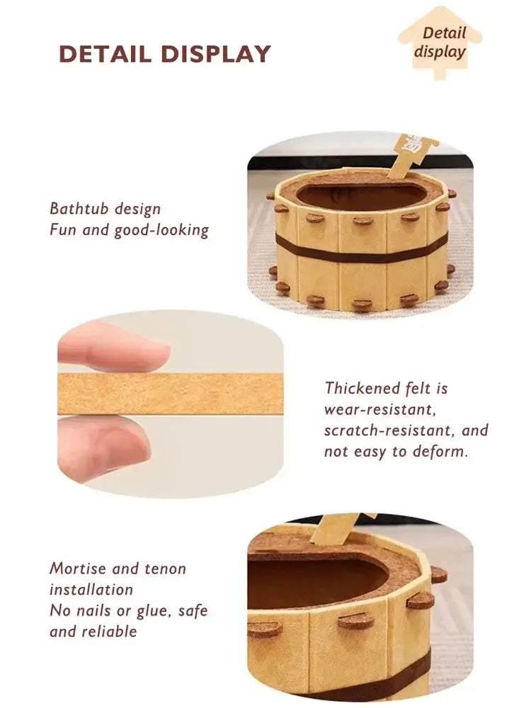 Semi Enclosed Felt Cat House
