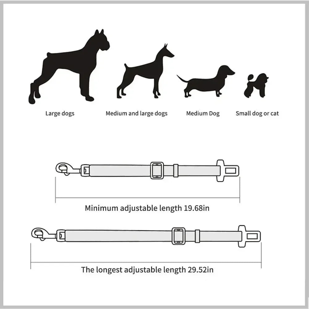 Adjustable Pet Car Safety Tether