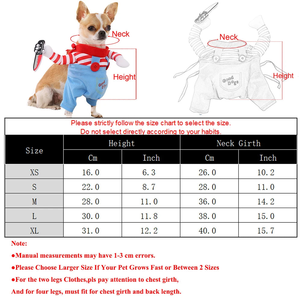 Striped Halloween Dog Costume Outfit