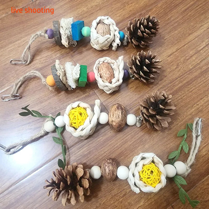 Pinecone Rope Parrot Chew Toy