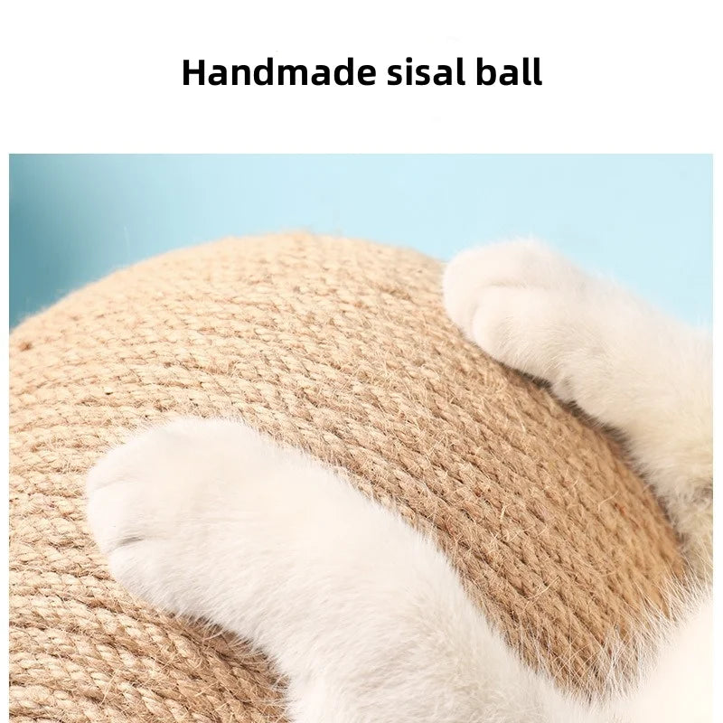 Wooden Sisal Cat Scratching Ball