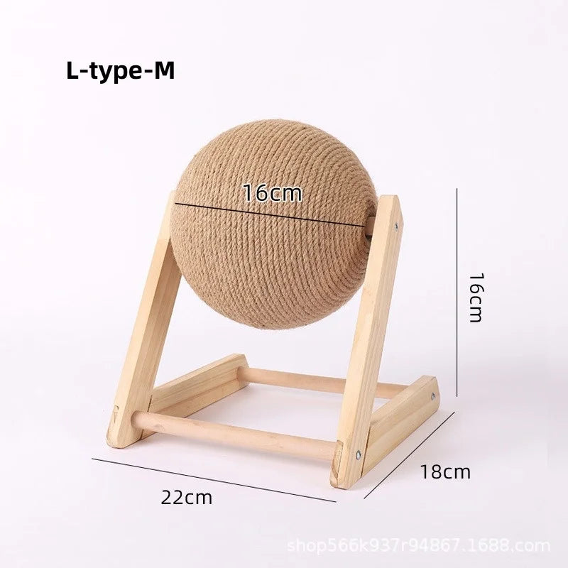 Wooden Sisal Cat Scratching Ball