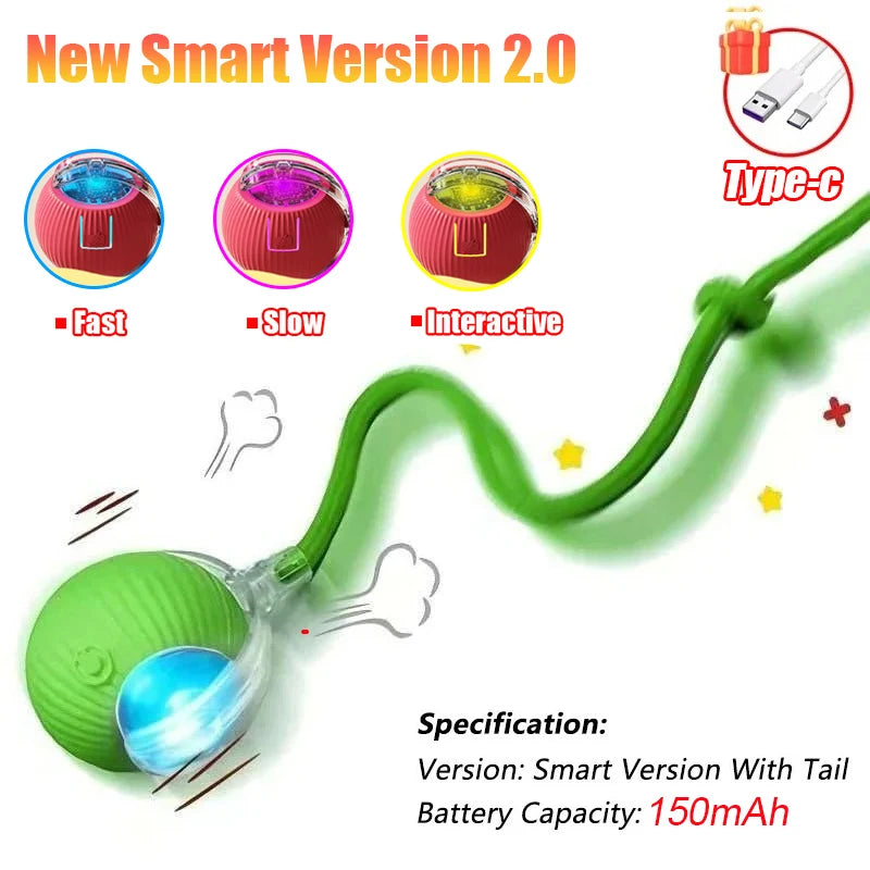 Rechargeable Rolling Cat Tail Ball
