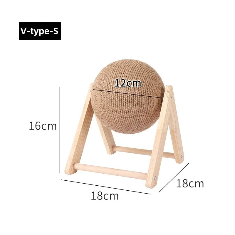Wooden Sisal Cat Scratching Ball
