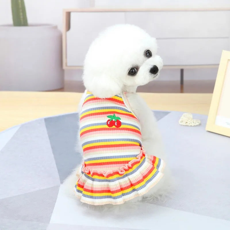 Ruffled Striped Pet Dress Vest