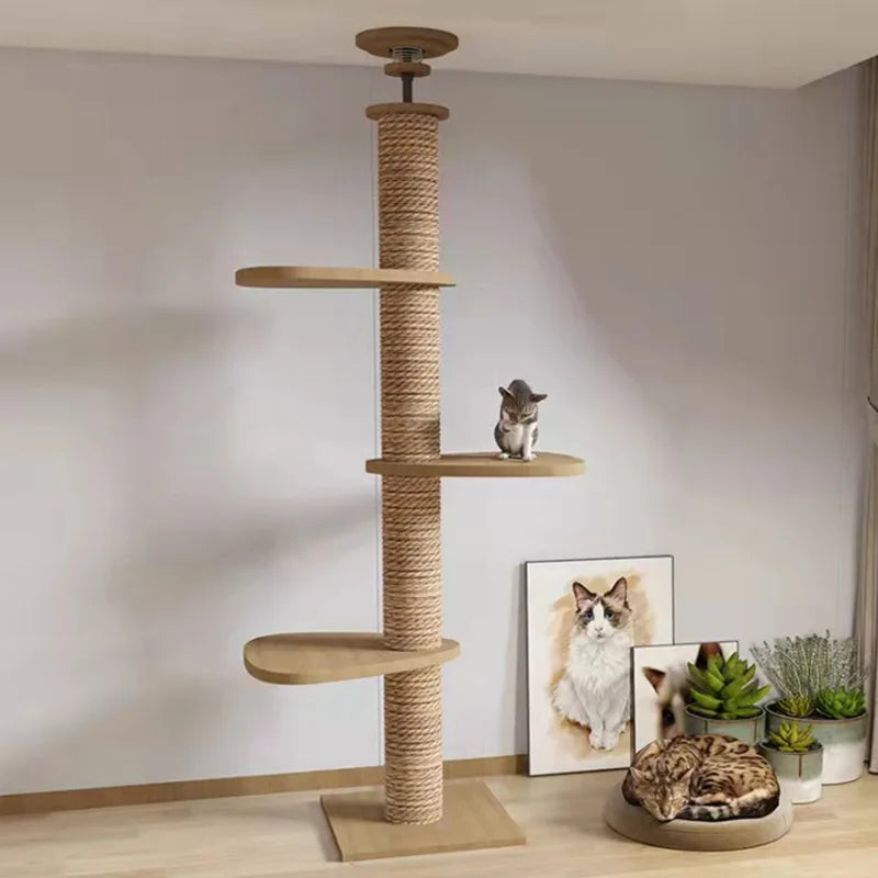 Three Tier Wooden Cat Tree