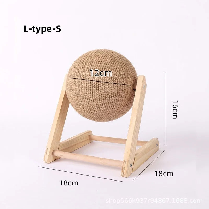 Wooden Sisal Cat Scratching Ball