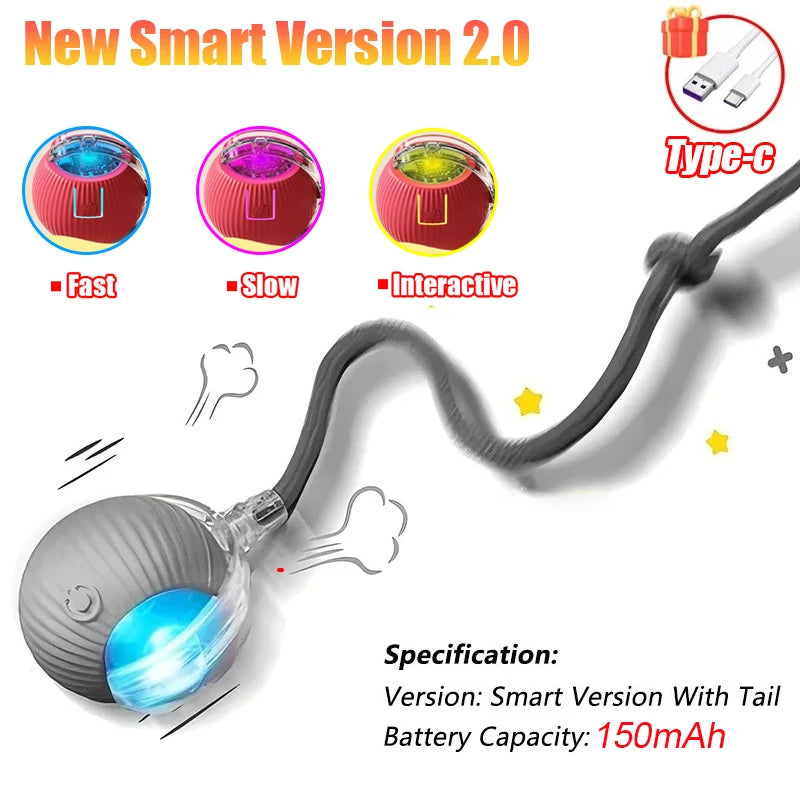 Rechargeable Rolling Cat Tail Ball