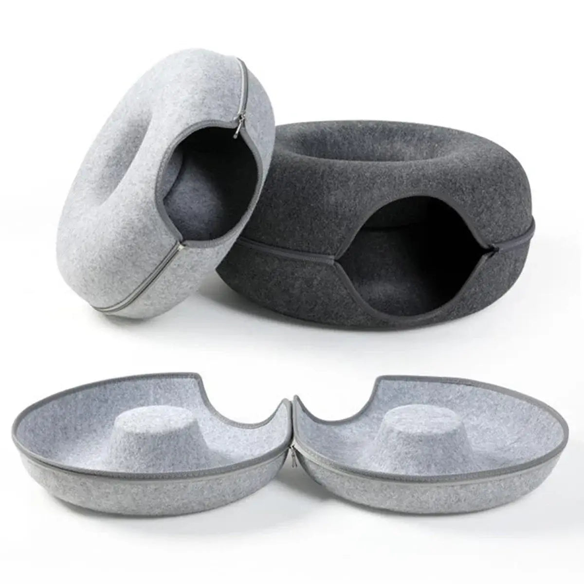 Wool Felt Donut Cat Tunnel