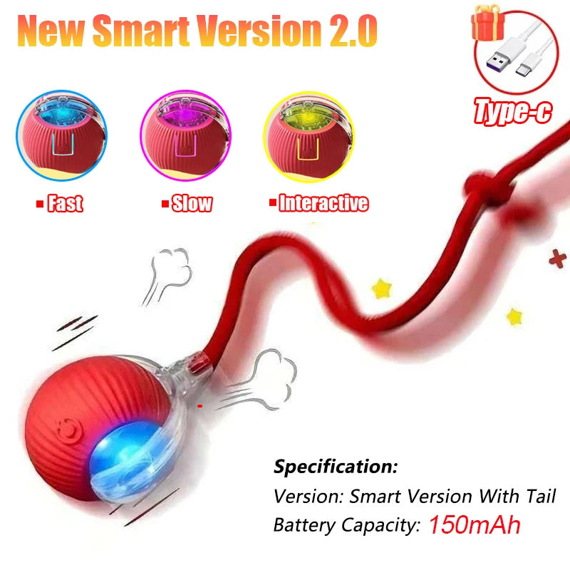 Rechargeable Rolling Cat Tail Ball