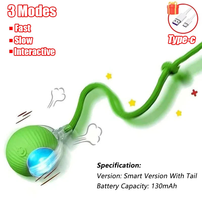 Rechargeable Rolling Cat Tail Ball