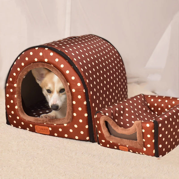 Foldable Fleece Star Print Kennel