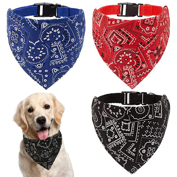 Adjustable Printed Dog Bandana Collar