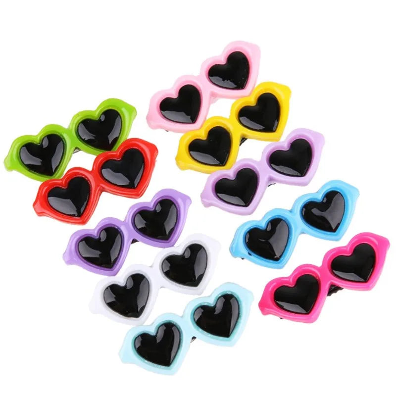 Heart Sunglasses Pet Hair Clips