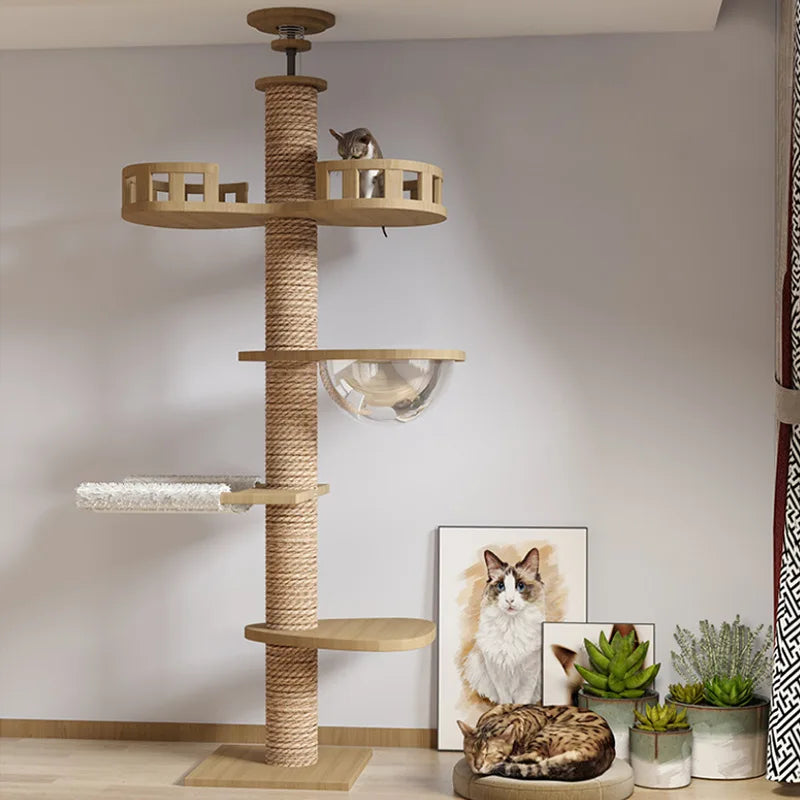 Three Tier Wooden Cat Tree