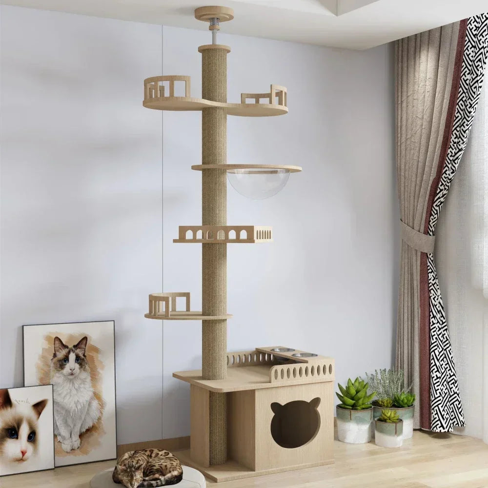 Three Tier Wooden Cat Tree