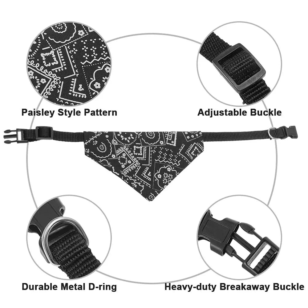 Adjustable Printed Dog Bandana Collar