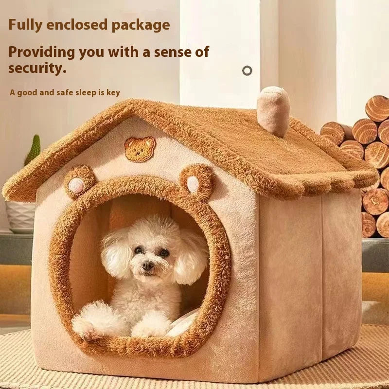 Cozy Removable Cat House Bed